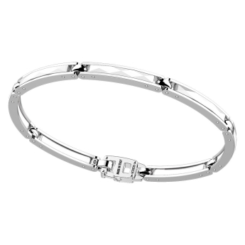 Bracciale in argento con maglie in ceramica e raccordi bruniti.