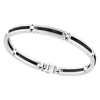 Silver and black ceramic bracelt