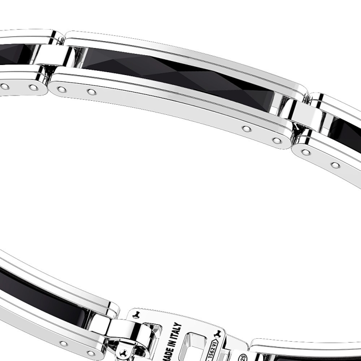 Bracciale in argento e inserti in ceramica.
