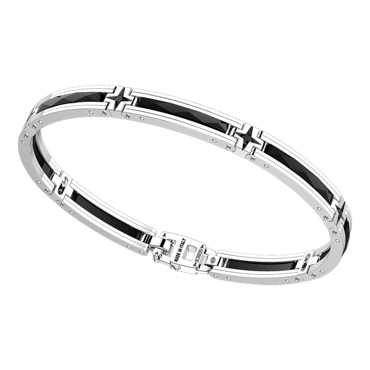 Bracciale in argento e ceramica.