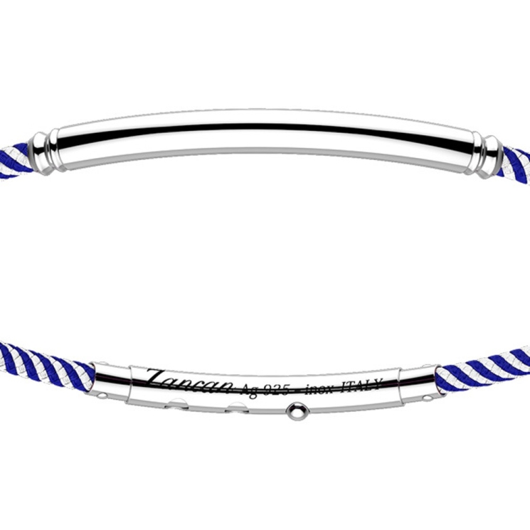 Bracciale Zancan in kevlar con targa in argento.