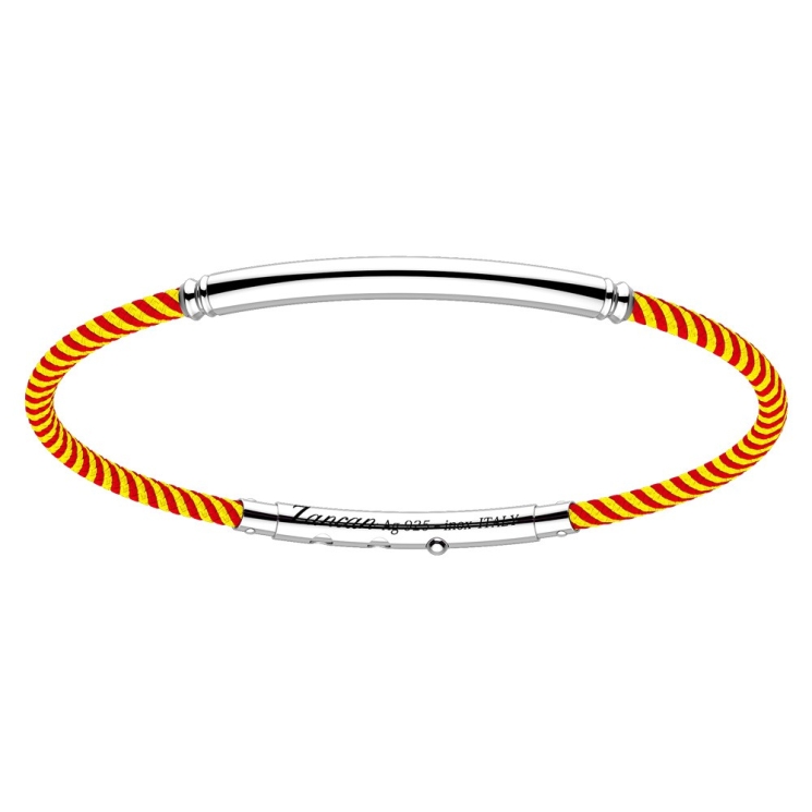 Zancan-Armband aus Kevlar mit Silberplakette.