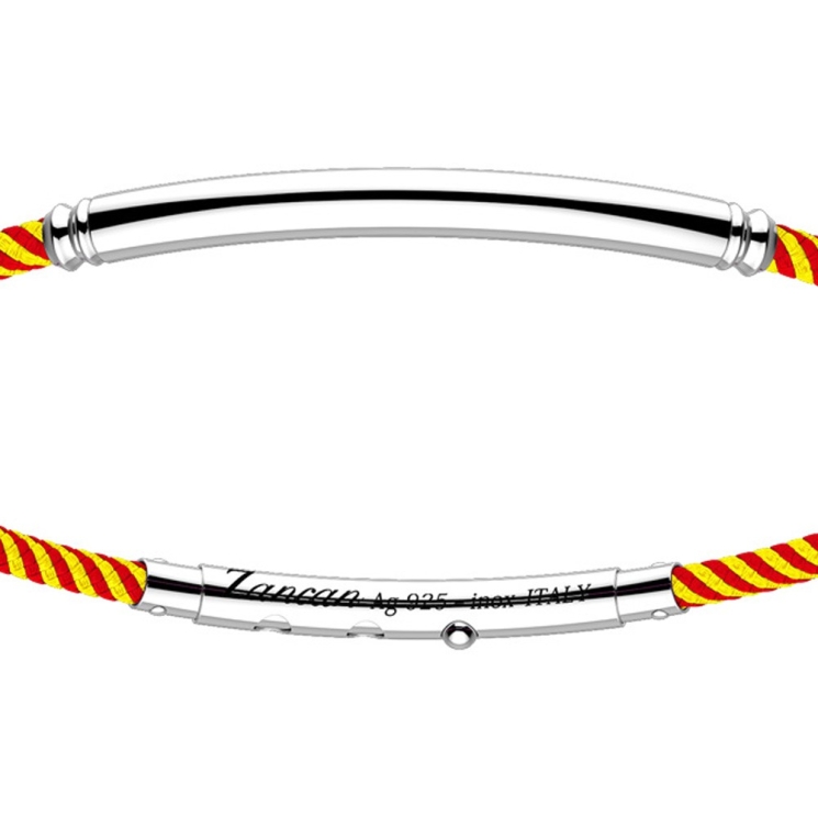 Zancan-Armband aus Kevlar mit Silberplakette.