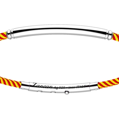 Zancan-Armband aus Kevlar mit Silberplakette.