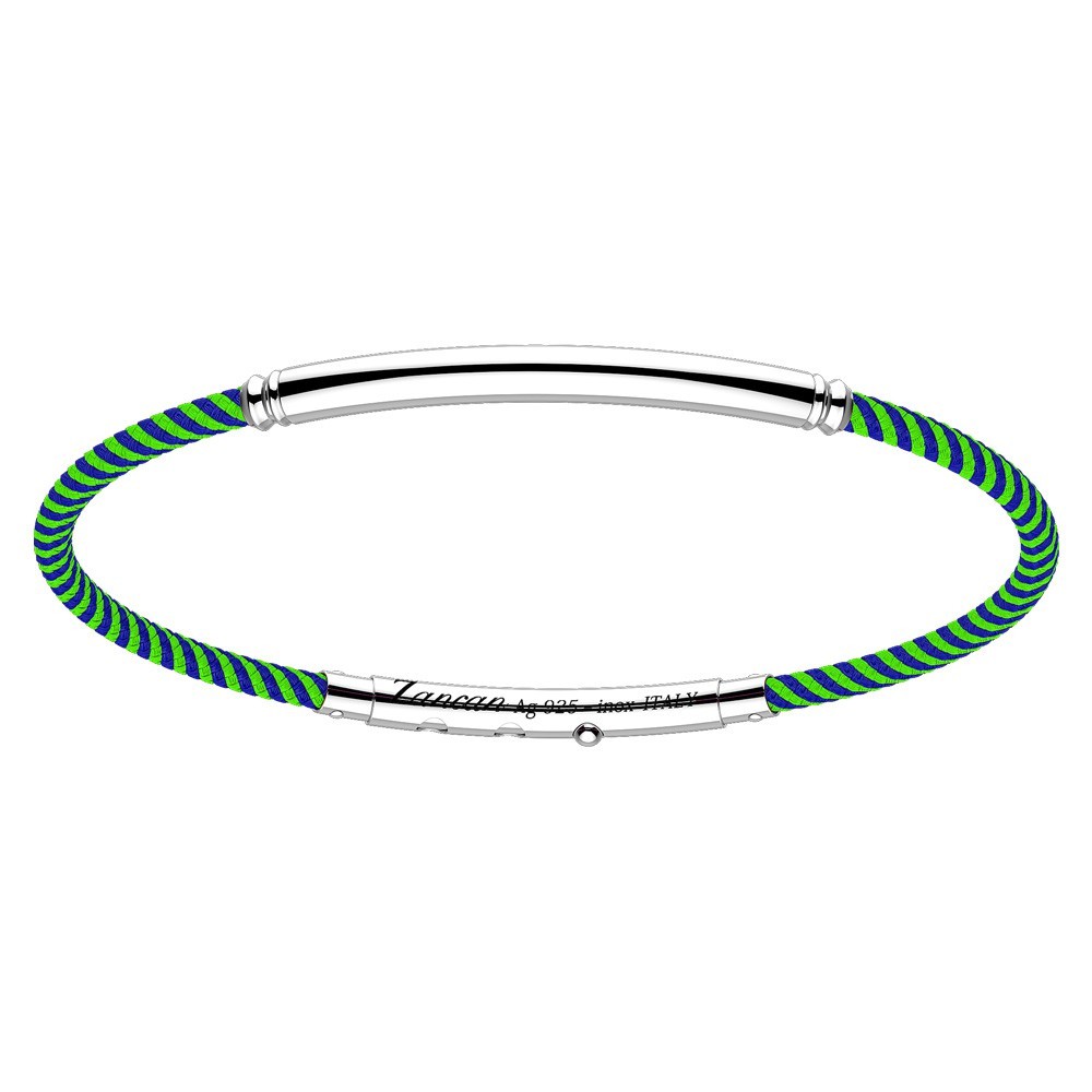 Zancan-Armband aus Kevlar mit Silberplakette.