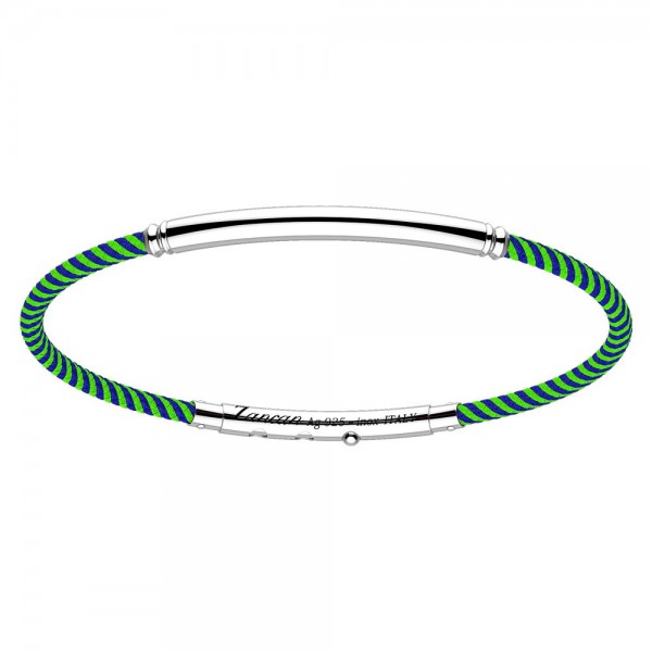 Zancan-Armband aus Kevlar mit Silberplakette.