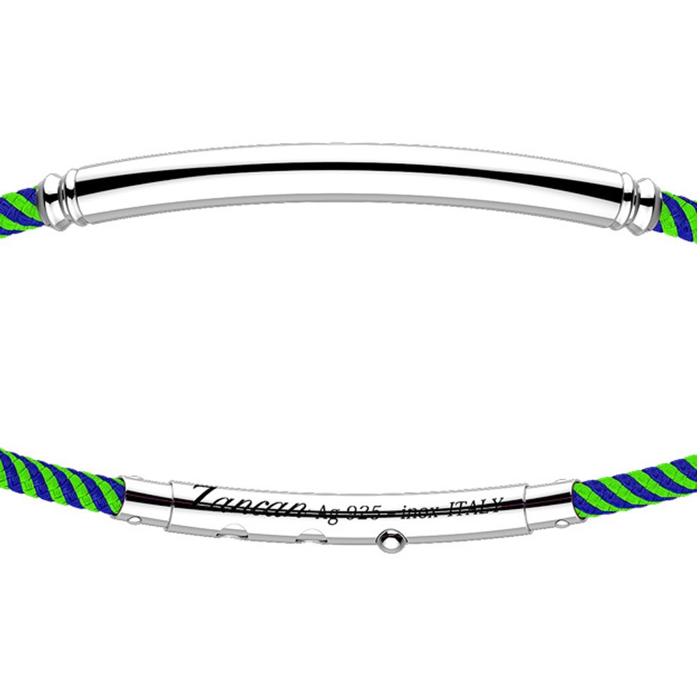 Zancan-Armband aus Kevlar mit Silberplakette.