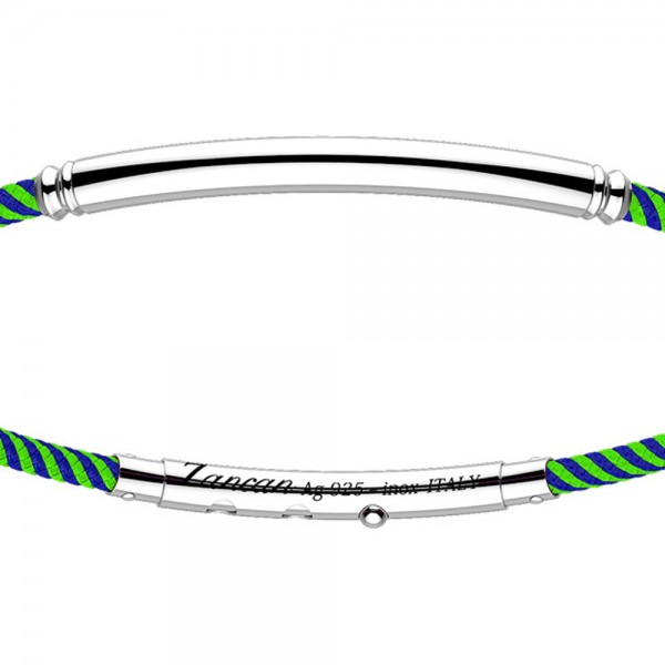 Zancan-Armband aus Kevlar mit Silberplakette.