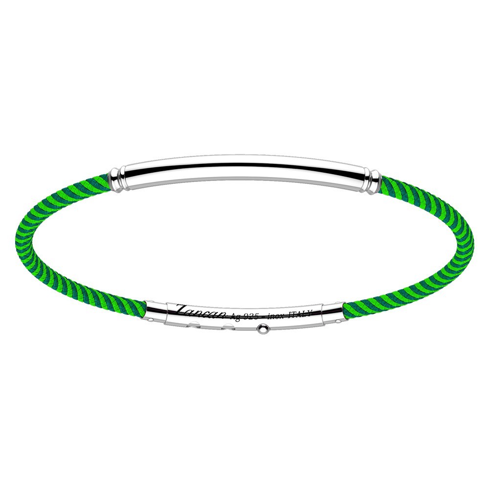 Zancan-Armband aus Kevlar mit Silberplakette.