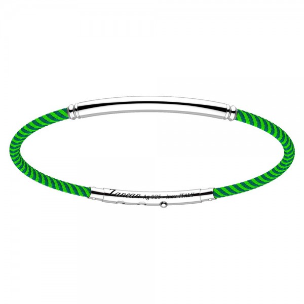 Zancan-Armband aus Kevlar mit Silberplakette.