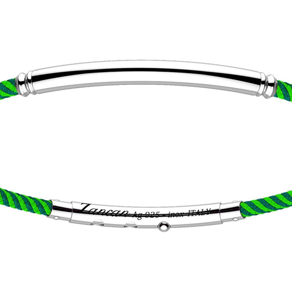 Zancan-Armband aus Kevlar mit Silberplakette.
