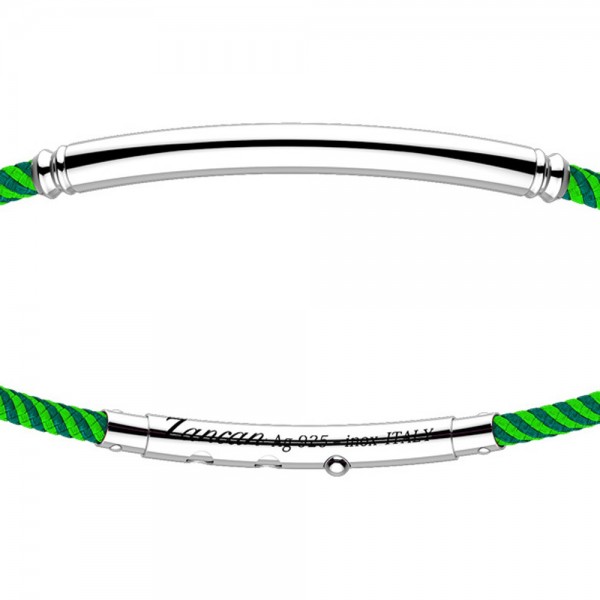 Zancan-Armband aus Kevlar mit Silberplakette.