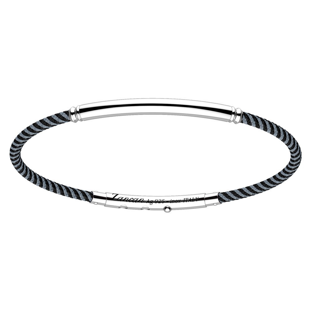 Bracciale Zancan in kevlar con targa in argento.
