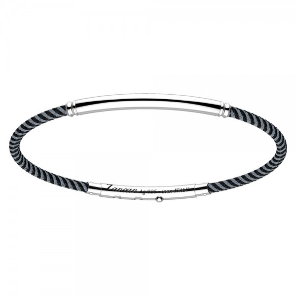 Zancan-Armband aus Kevlar mit Silberplakette.