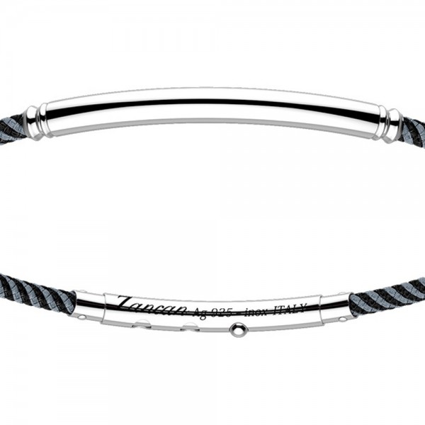 Zancan-Armband aus Kevlar mit Silberplakette.