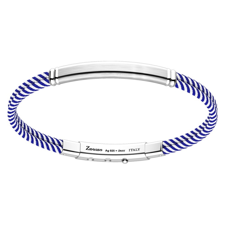 Zancan-Armband aus Kevlar mit Silberplakette.