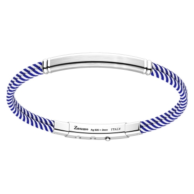 Zancan-Armband aus Kevlar mit Silberplakette.
