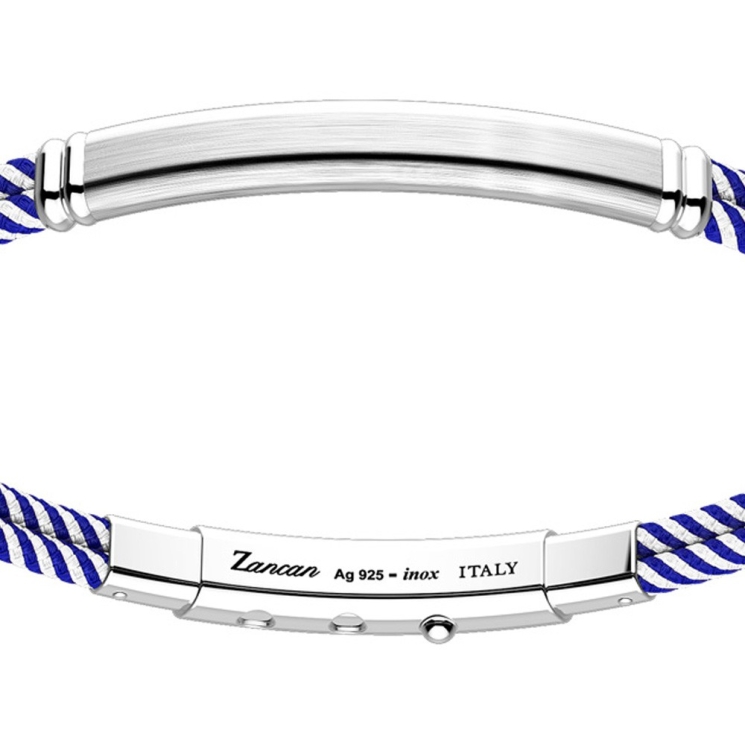 Zancan-Armband aus Kevlar mit Silberplakette.