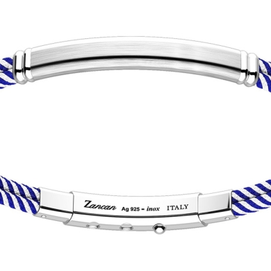 Zancan-Armband aus Kevlar mit Silberplakette.