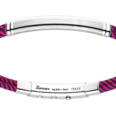 Pulsera Zancan de kevlar con placa de plata.