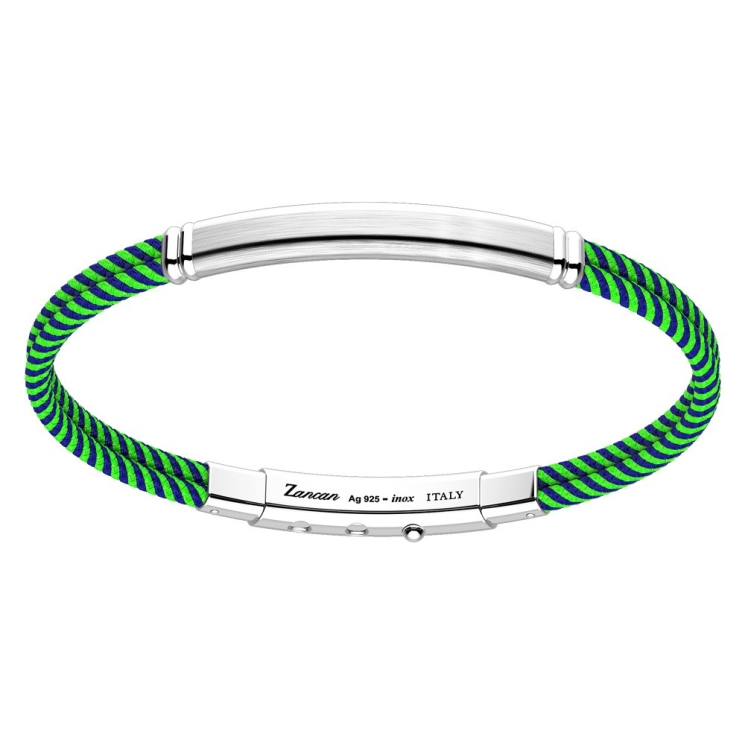 Zancan-Armband aus Kevlar mit Silberplakette.