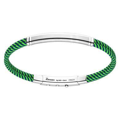 Zancan-Armband aus Kevlar mit Silberplakette.