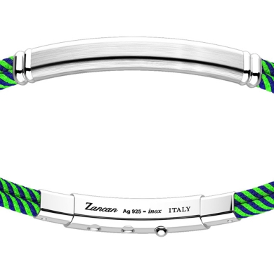 Zancan-Armband aus Kevlar mit Silberplakette.