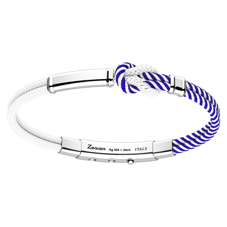 Zancan-Armband aus Kevlar mit Silberplakette.