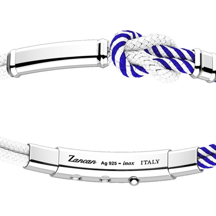 Zancan-Armband aus Kevlar mit Silberplakette.