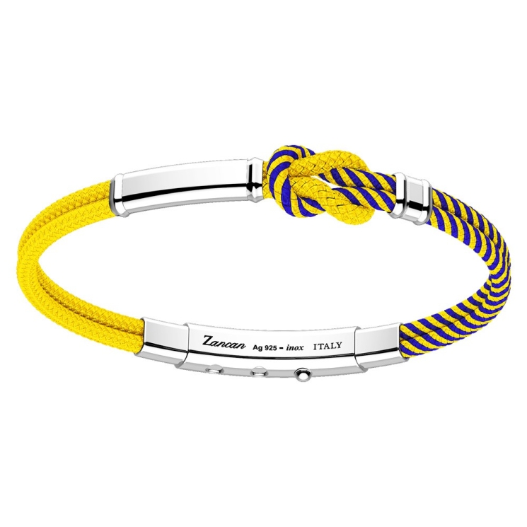 Zancan-Armband aus Kevlar mit Silberplakette.