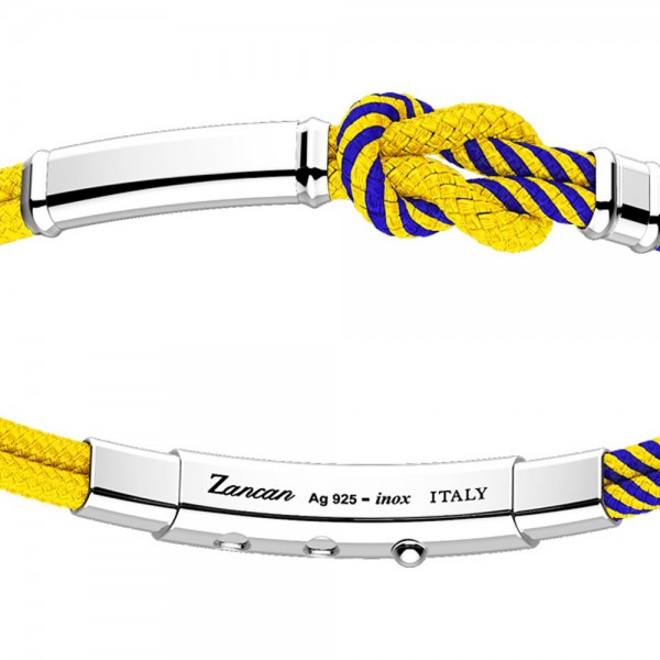 Zancan-Armband aus Kevlar mit Silberplakette.