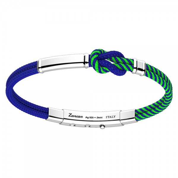 Zancan-Armband aus Kevlar mit Silberplakette.