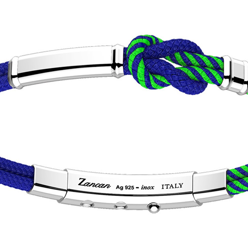 Zancan-Armband aus Kevlar mit Silberplakette.