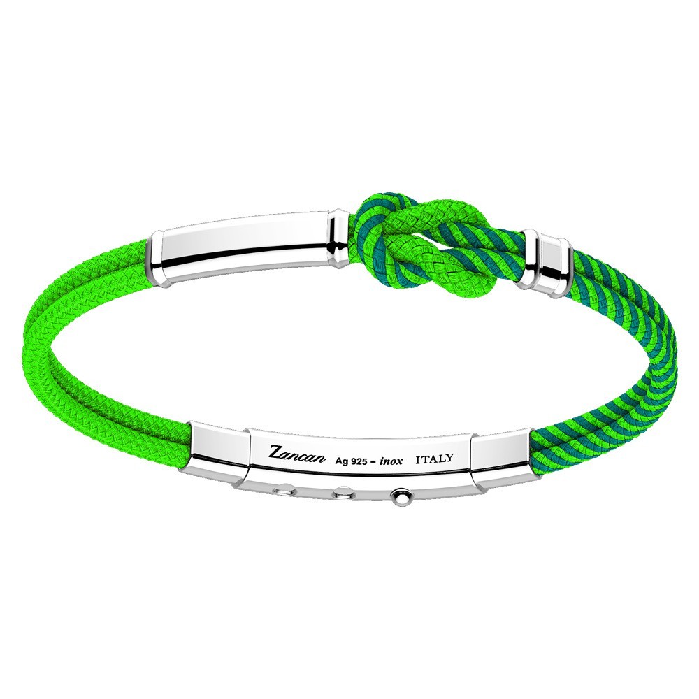 Bracciale Zancan in kevlar con targa in argento.