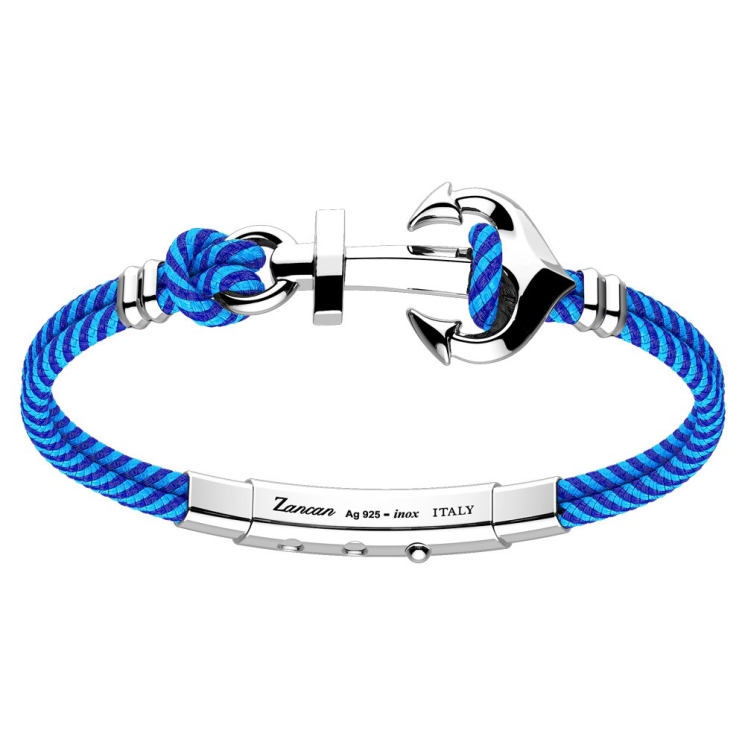 Zancan kevlar bracelet with silver anchor.