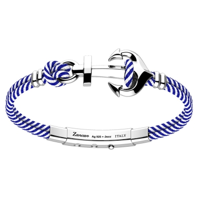 Zancan kevlar bracelet with silver anchor.