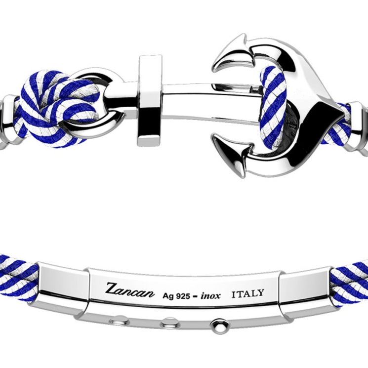Bracciale Zancan in kevlar con ancora in argento.