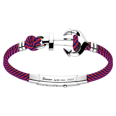 Zancan kevlar bracelet with silver anchor.