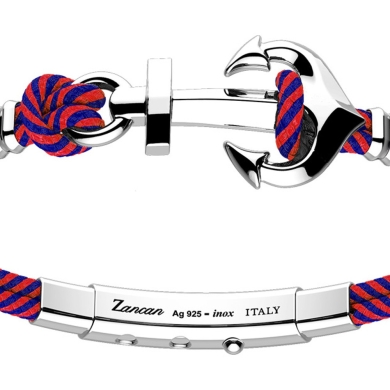 Zancan kevlar bracelet with silver anchor.
