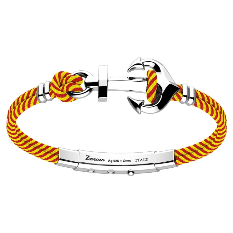 Pulsera Zancan de kevlar con ancla de plata.