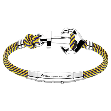 Pulsera Zancan de kevlar con ancla de plata.