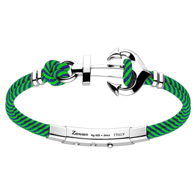 Zancan kevlar bracelet with silver anchor.