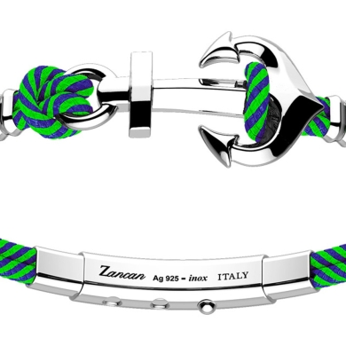 Zancan kevlar bracelet with silver anchor.