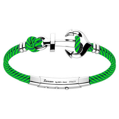 Zancan kevlar bracelet with silver anchor.