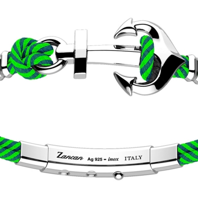 Bracciale Zancan in kevlar con ancora in argento.