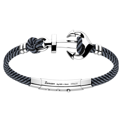 Zancan kevlar bracelet with silver anchor.