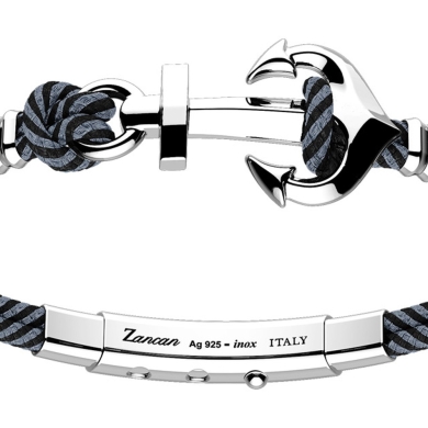 Zancan kevlar bracelet with silver anchor.