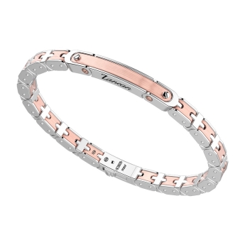 Bracciale in oro ed argento con placca.