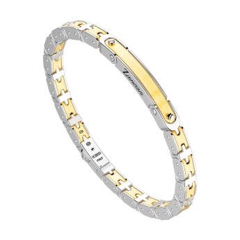 Gold and silver bracelet with plaque. 2