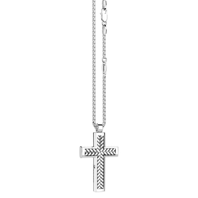 Zancan silver necklace with cross pendant.